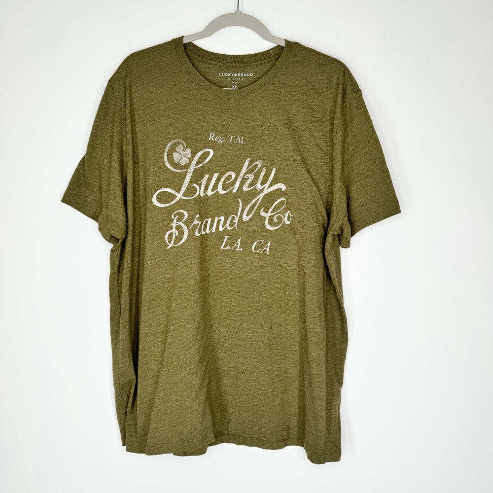 Lucky Brand Olive Green Short Sleeve Shirt Men’s Size XXL